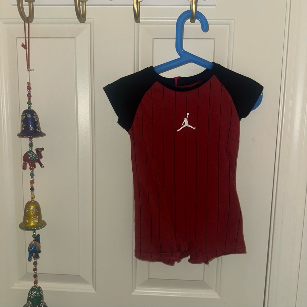 Nike Jordan Red and Black Onsie